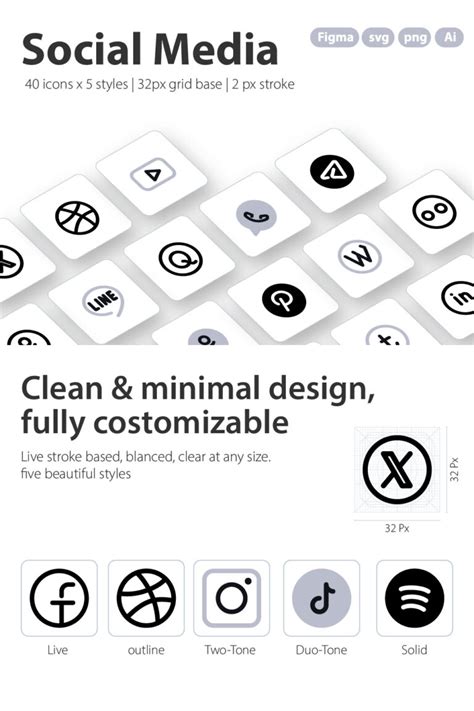 Social Media Icons Pack Masterbundles