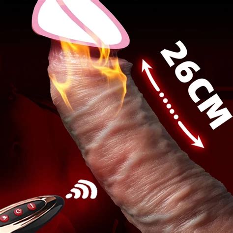 GODEMICHÉ TÉLESCOPIQUE CHAUFFANT DE 26CM DE LONG PÉNIS RÉALISTE ÉNORME GODE ANAL EUR 98 76