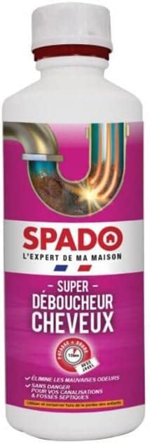 SPADO Super déboucheur cheveux Gel concentré bouchons tenaces et