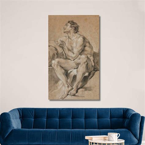 Academy Of Seated Nude Man Representing Mars Fran Ois Boucher