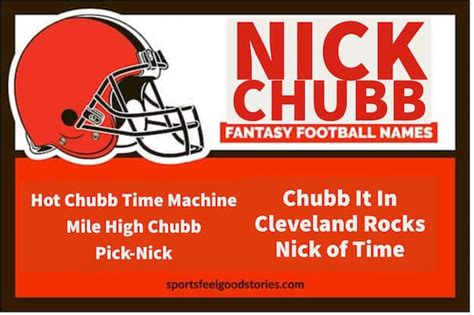 Best Nick Chubb Fantasy Football Team Names