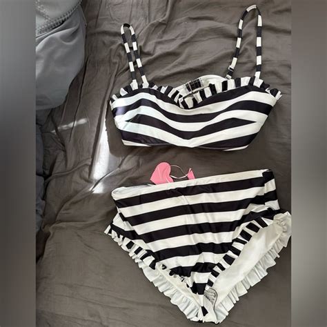 Dolls Kill Swim Sugar Thrillz Make My Debut Striped Ruffle Bikini