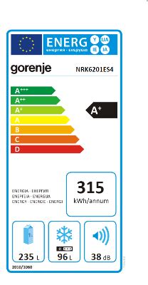 Хладилник с фризер 331л - GORENJE NRK6201ES4 :: ТЕХНОХИТ – Бяла техника ...