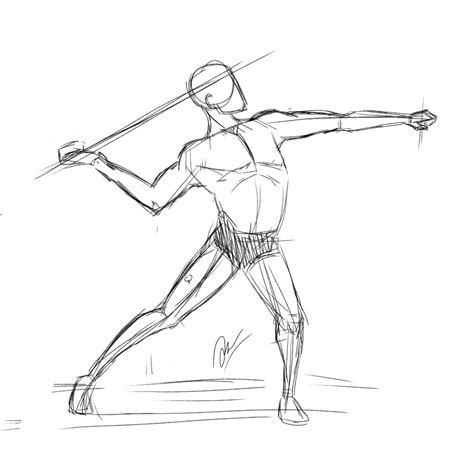 Man Holding A Spear Pose Sketch By Rodtauroth On Deviantart