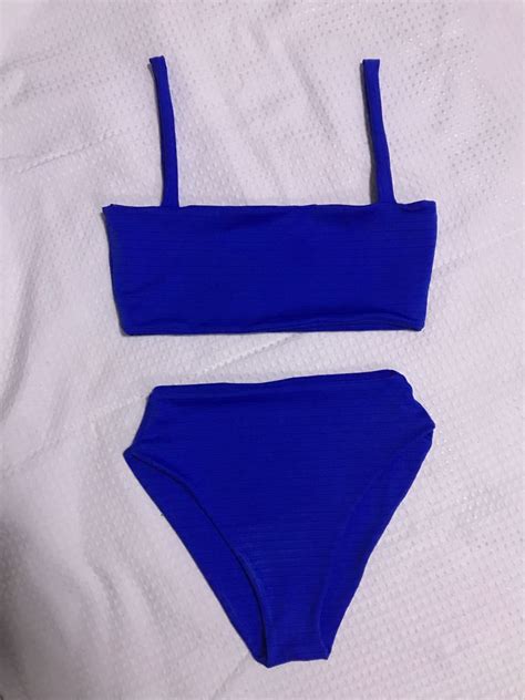 Royal Blue Seamless Bikini Reversible Women S Fashion Swimwear Bikinis Swimsuits On Carousell