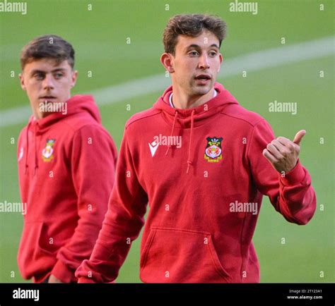 aaron james   wrexham football club inspects  pitch