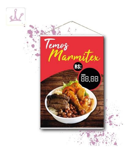 Placa Faixa Banner Temos Marmitex Pronto Preço Editável MercadoLivre