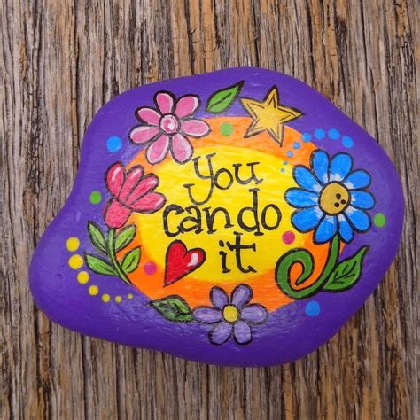 You Can Do It Hand Painted Rock Decorative Accent Stone Etsy In