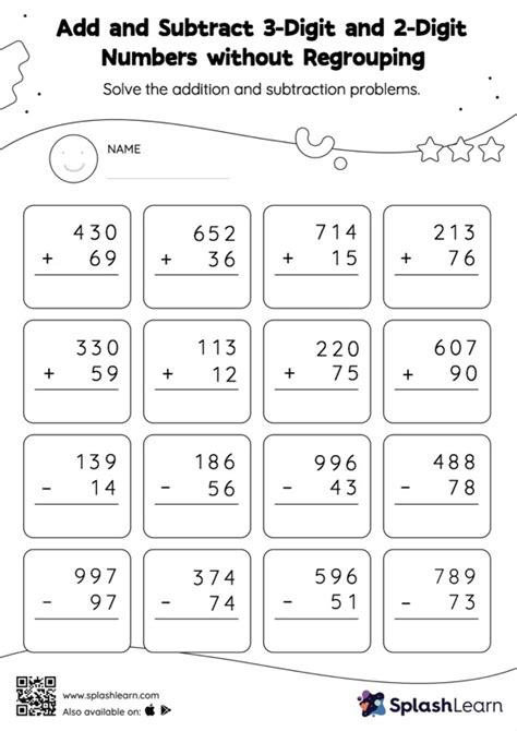 Add And Subtract 3 Digit And 2 Digit Numbers Without Regrouping