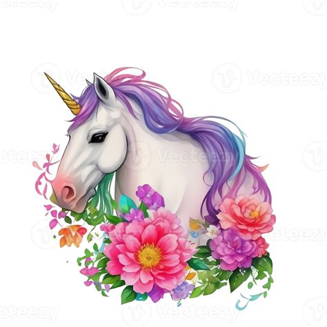 Rainbow Unicorn Head 27199609 Png