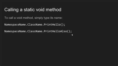 C Static Void Methods YouTube