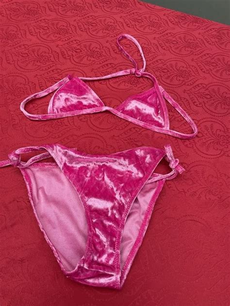 M Dchen Bikini Pink Samt Kaufen Auf Ricardo