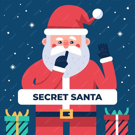 Illustration Du Père Noël Secret Plat | Vecteur Premium