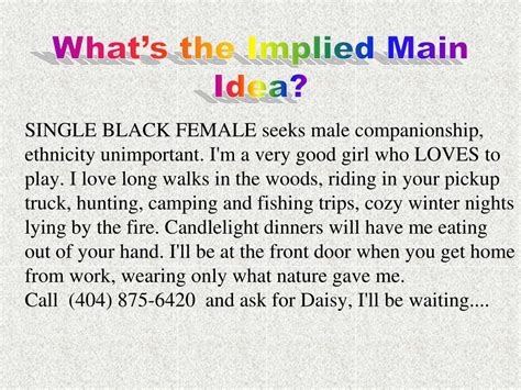 Implied Main Idea Examples