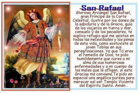 Oración a San Rafael Arcángel para el amor Oraciona | Spanish prayers ...