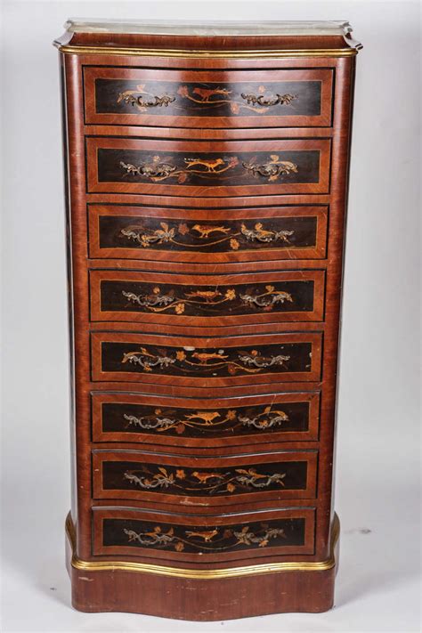 Tall Inlaid Eight Drawer Lingerie Chest At 1stDibs