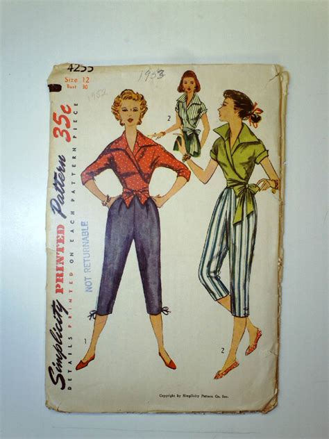 Vintage Simplicity 4255 50 S Sewing Pattern 50s Simplicity 4255