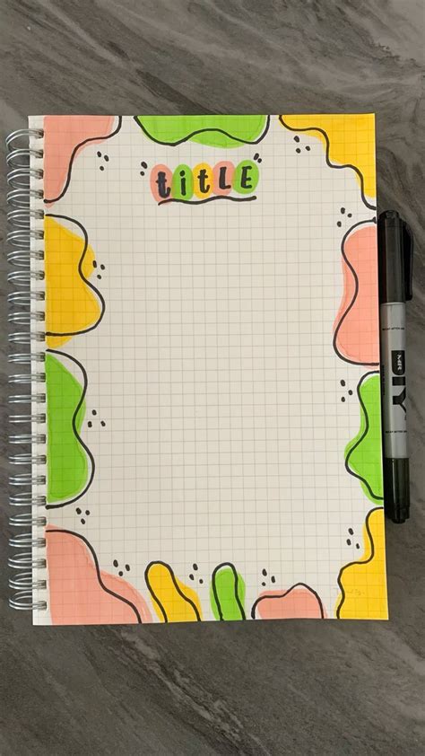 Easy Front Page Design For School Projects And Idea Note Journals