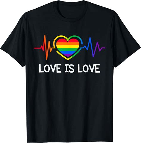 Lgbt Gay Pride Heartbeat Lesbian Gays Love Sexy Rainbow T Shirt