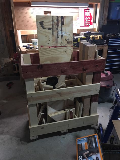 A scrap wood cart made entirely of......scrap wood. Spent a total of