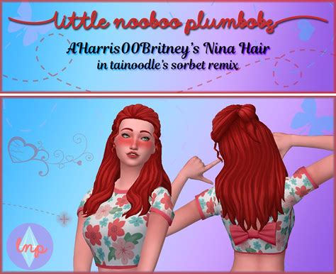 💙 Ah00bs Nina Hair Recolor 💜 Nina Maxis Match Sims Cc