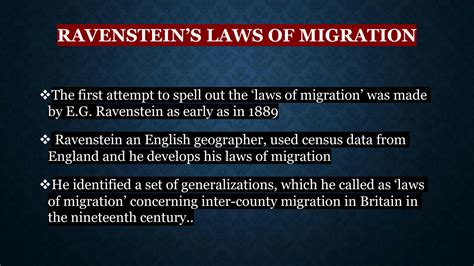 Solution Ravenstein S Laws Of Migration Studypool