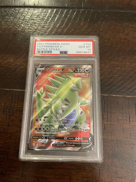 Mavin Pokemon Battle Styles Tyranitar V Full Art Psa