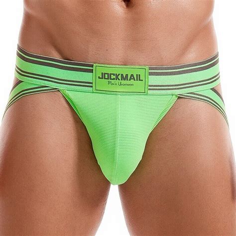 JOCKMAIL Men S Jockstrap Thong Mesh Bikini Briefs Sexy Gay Underwear G String EBay