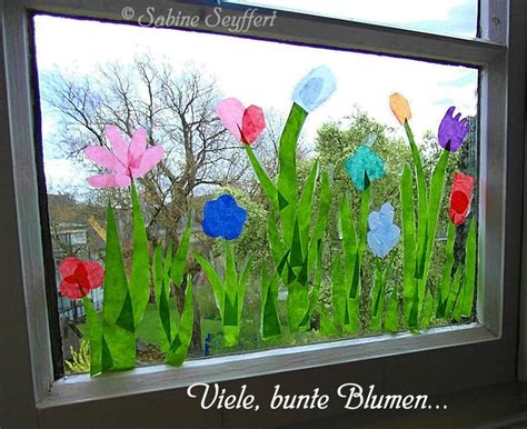 Fensterdeko Frühling Basteln Kindergarten