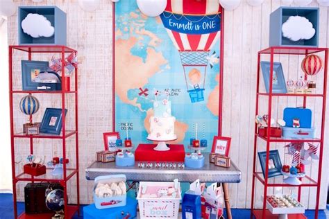 Kara S Party Ideas Sky Is The Limit Hot Air Balloon Birthday Party Kara S Party Ideas