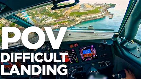 Pilots Pov Boeing 737 Landing In Funchal Madeira Airport Lpma Youtube
