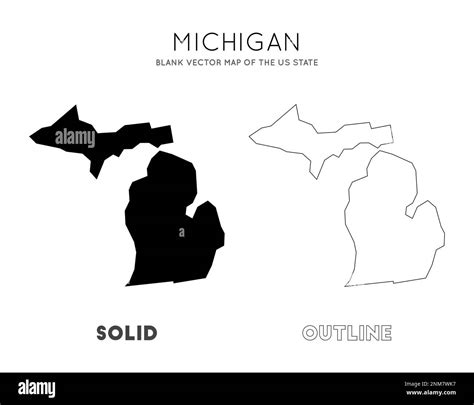 Michigan Map Blank Vector Map Of The Us State Borders Of Michigan For