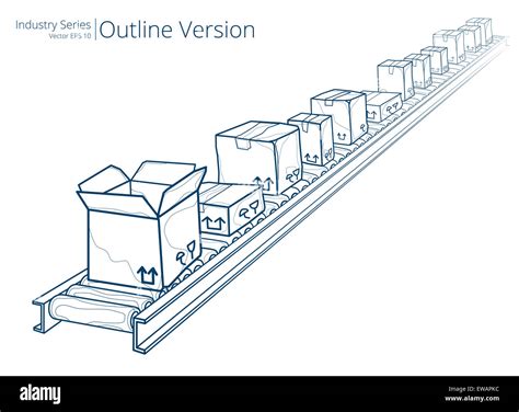 Vector Illustration Of Conveyor Belt Outline Series Stock Photo Alamy