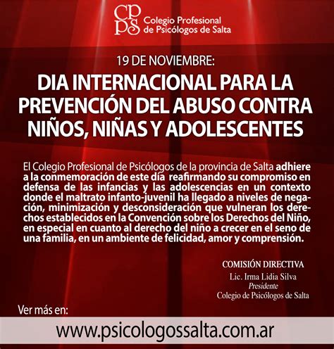 Día Internacional Para La Prevención Del Abuso Contra Niños Niñas Y Adolescentes Cpps