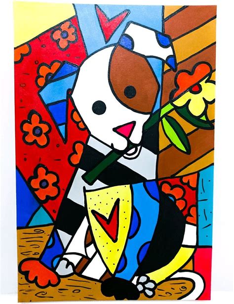 Romero Britto O Cachorro - Obra De Romero Britto Cachorro - FDPLEARN