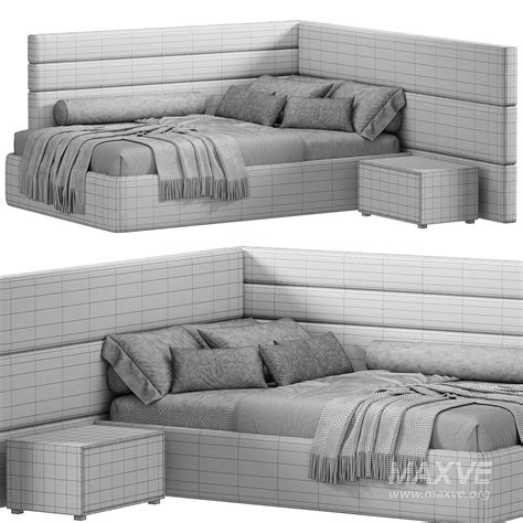 Bed Boiserie Set By Tvils 3d model Download Maxve