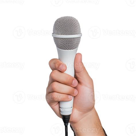 Hand Holding Microphone On Transparent Background 53065214 Png