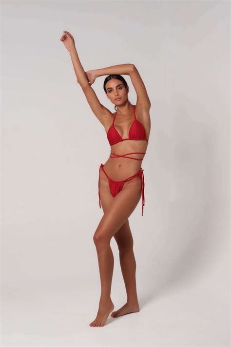 Rose Red Bikini Set Stunning Swimwear At Mabi