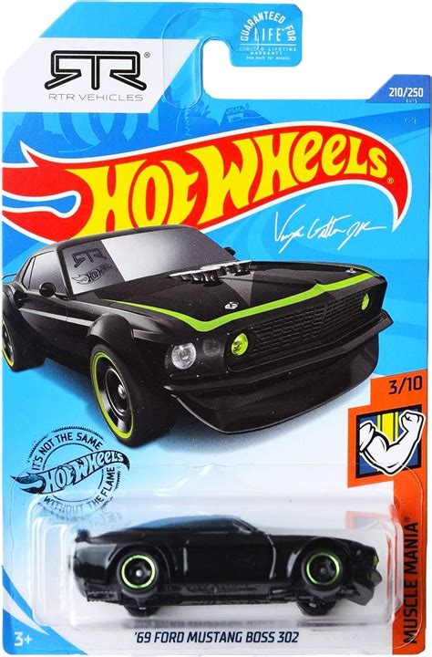 Hot Wheels Muscle Mania Ford Mustang Boss Black Amazon Au Toys Games