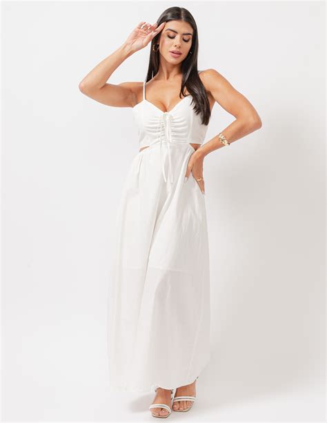 Vestido Recortes Midi Nude Sangue Latino