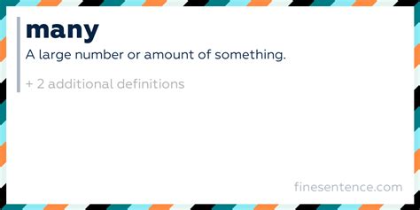 Many - Definition, Meaning, and Examples in English