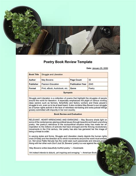 Book Review Templates In Word Free Download