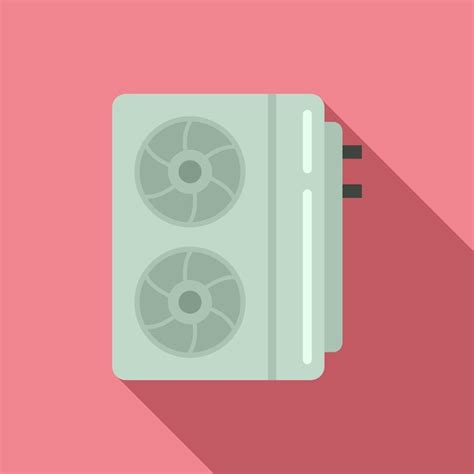 Иконка промышленного кондиционера плоская иллюстрация векторной иконки ...