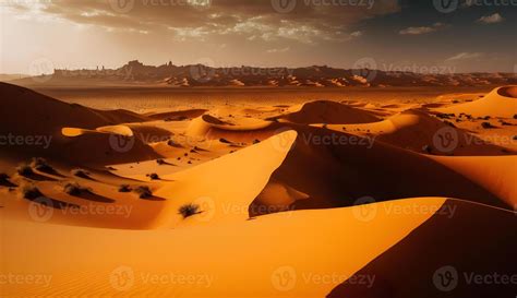 Panoramic Desert Sahara Landscapedesert In The Afternoon 23627710