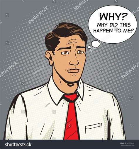 Sad Man Pop Art Style Vector Stock Vector Royalty Free 381328018
