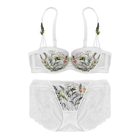 Lace Embroidered Sexy Women Bra And Thong Panties Underwear Lingerie Set China Lingerie And