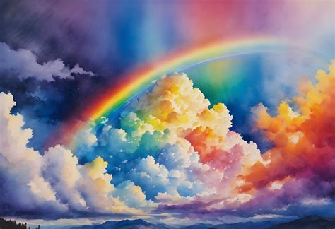 rainbow sky clouds  stock photo public domain pictures