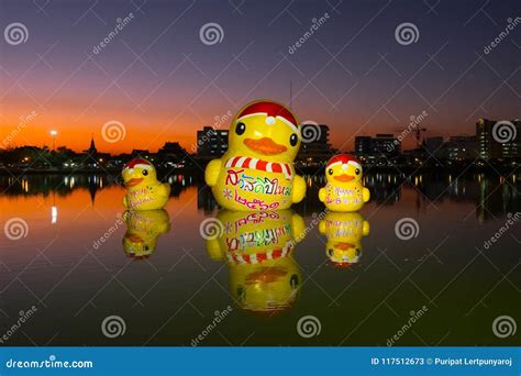 Giant Rubber Duck Visits Taiwan Editorial Photo