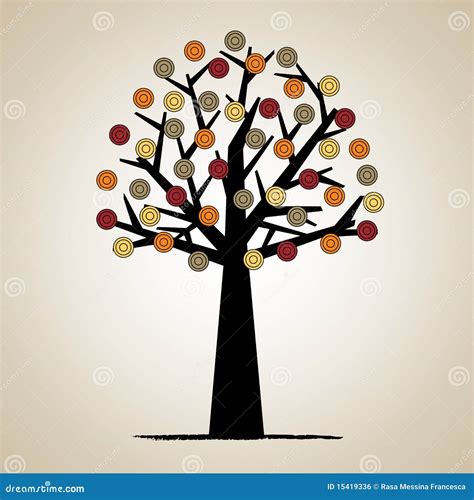 Artistic Tree And Swoosh Background Royalty Free Stock Photography