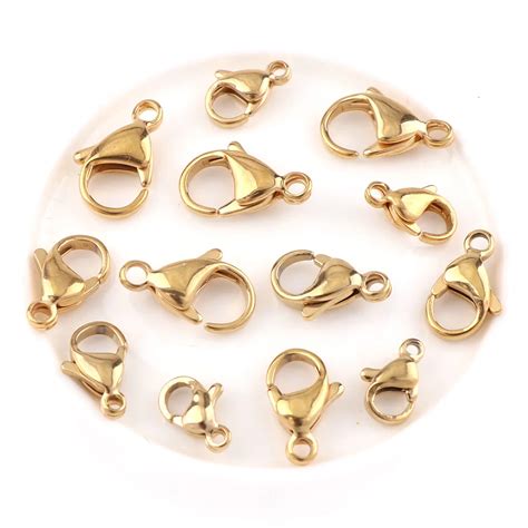 Fashion Pc Gold Color Stainless Steel Lobster Clasps For Necklaces